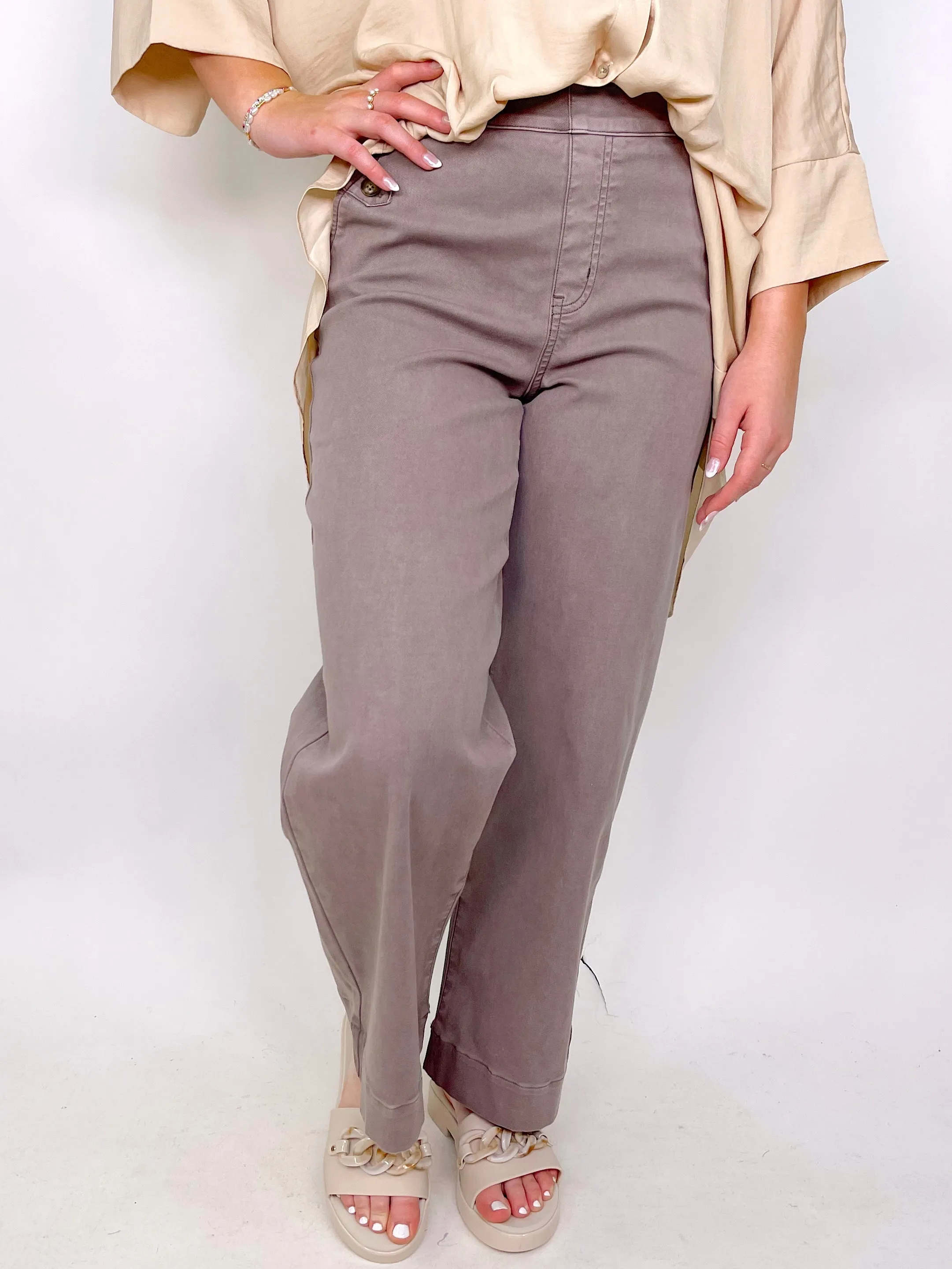 Spanx Twill Cropped Wide Leg Pant