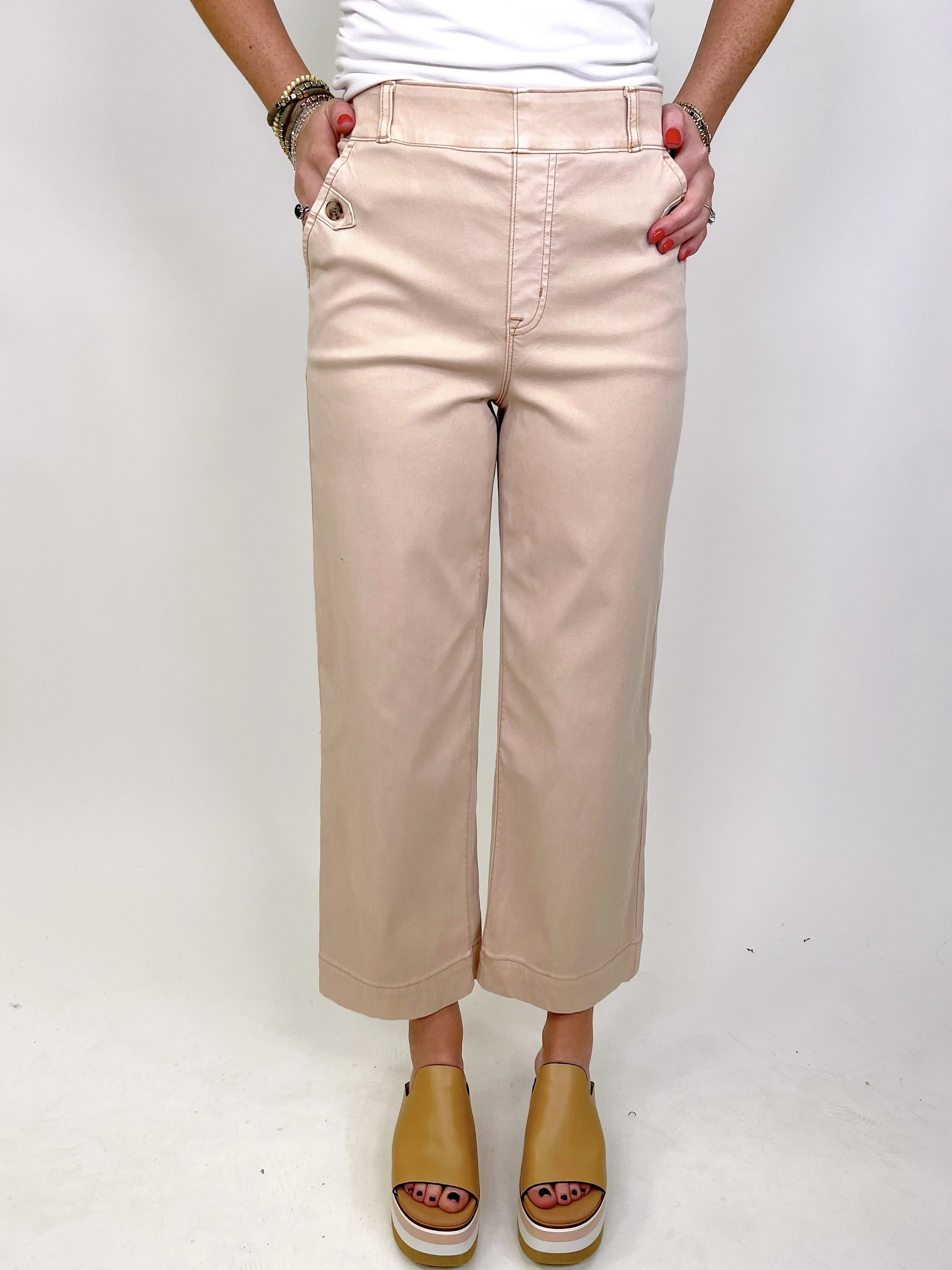 Spanx Twill Cropped Wide Leg Pant