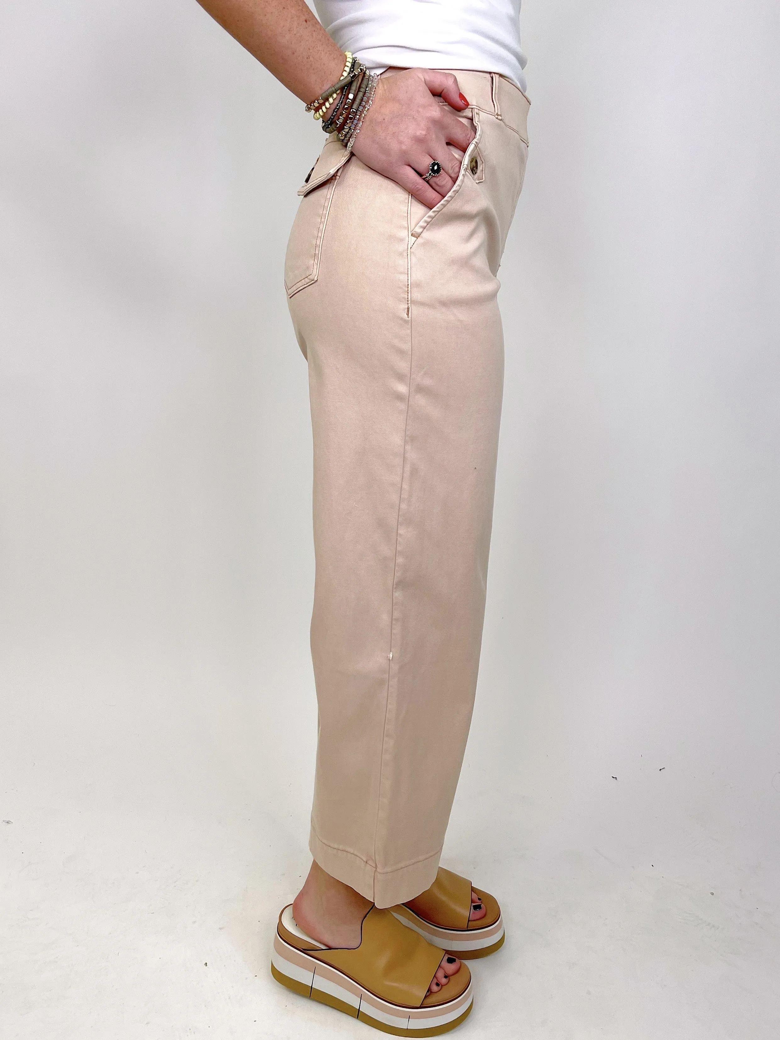 Spanx Twill Cropped Wide Leg Pant