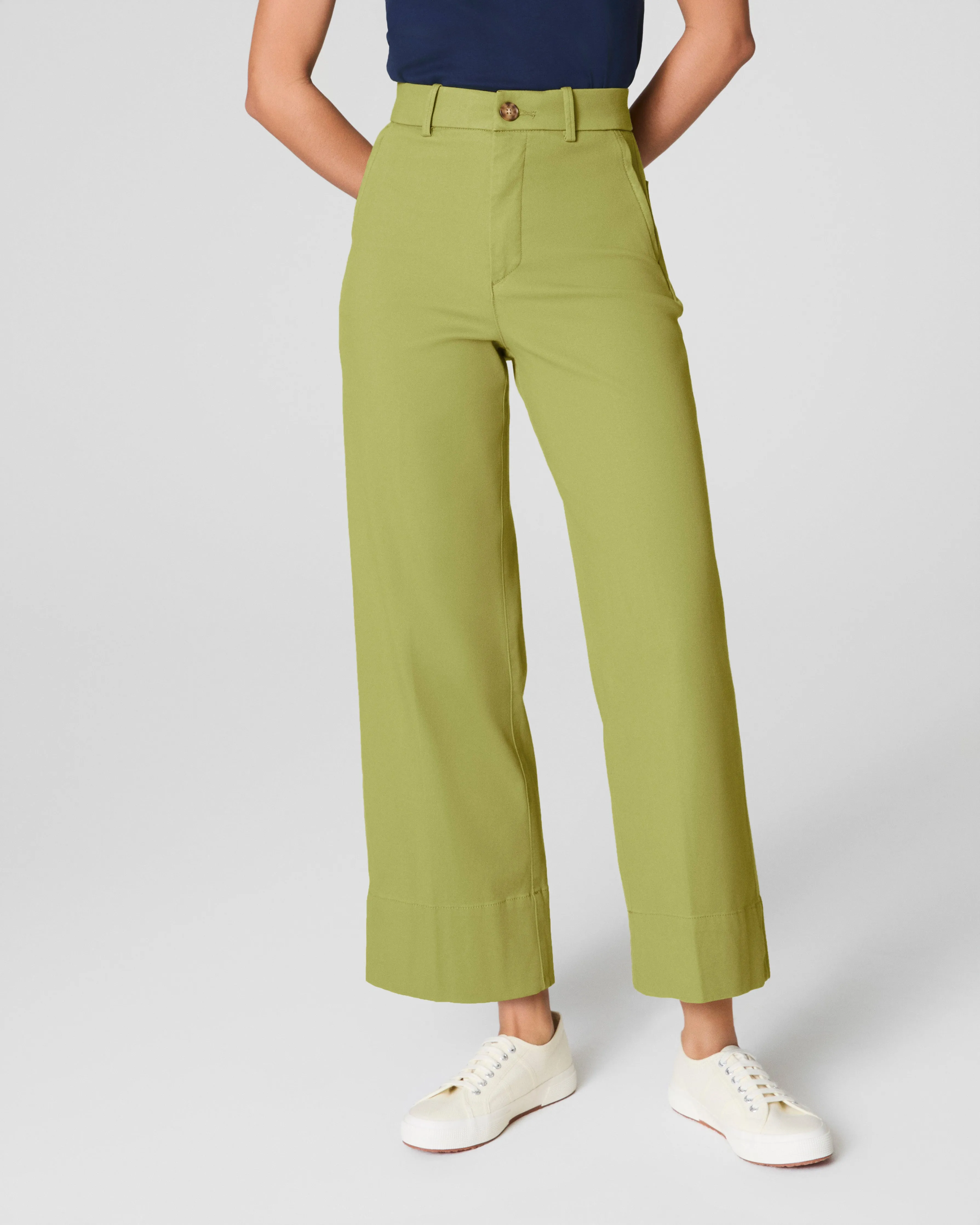 SPANXsupersmooth™ Stretch Twill Cropped Wide Leg Pant