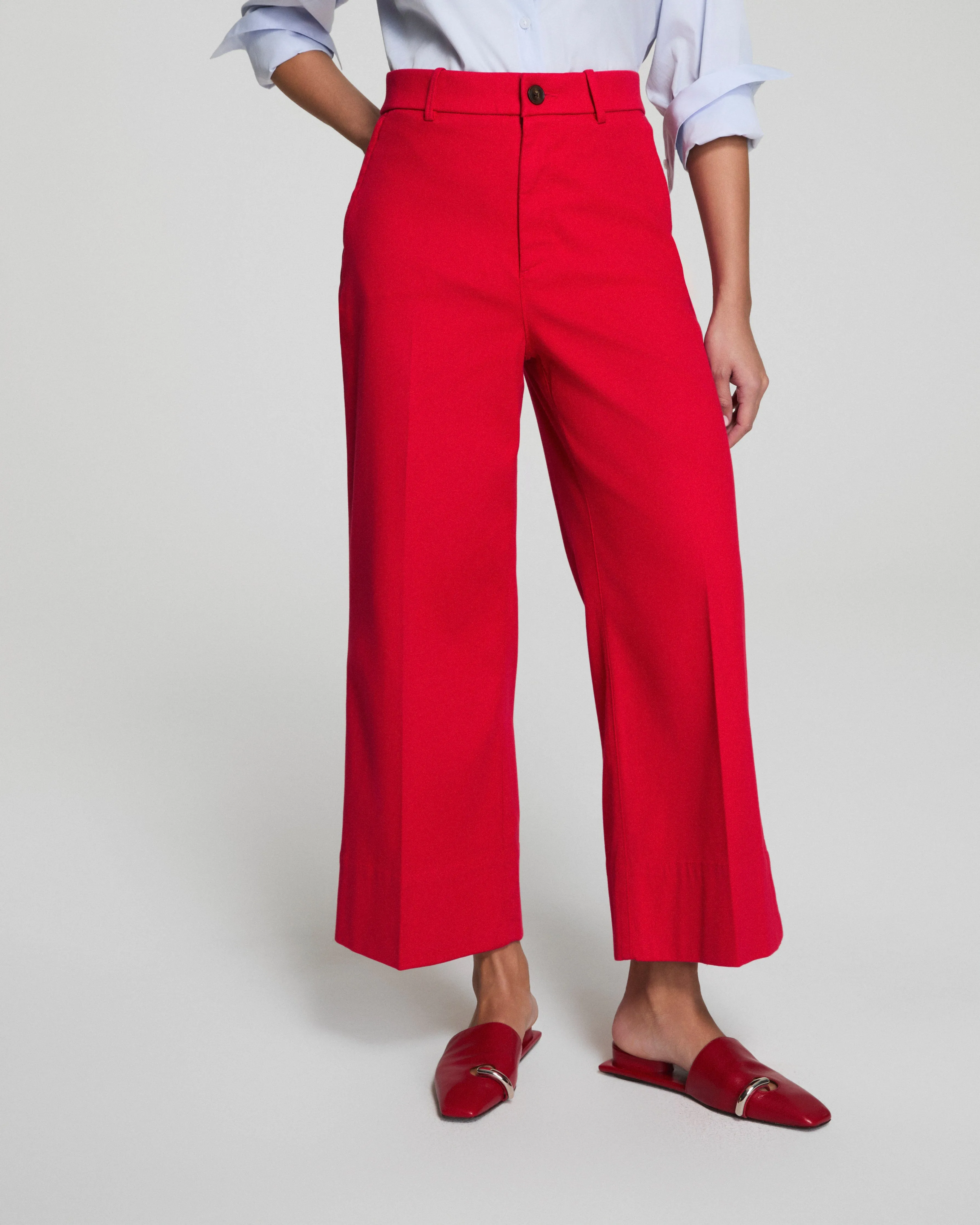 SPANXsupersmooth™ Stretch Twill Cropped Wide Leg Pant