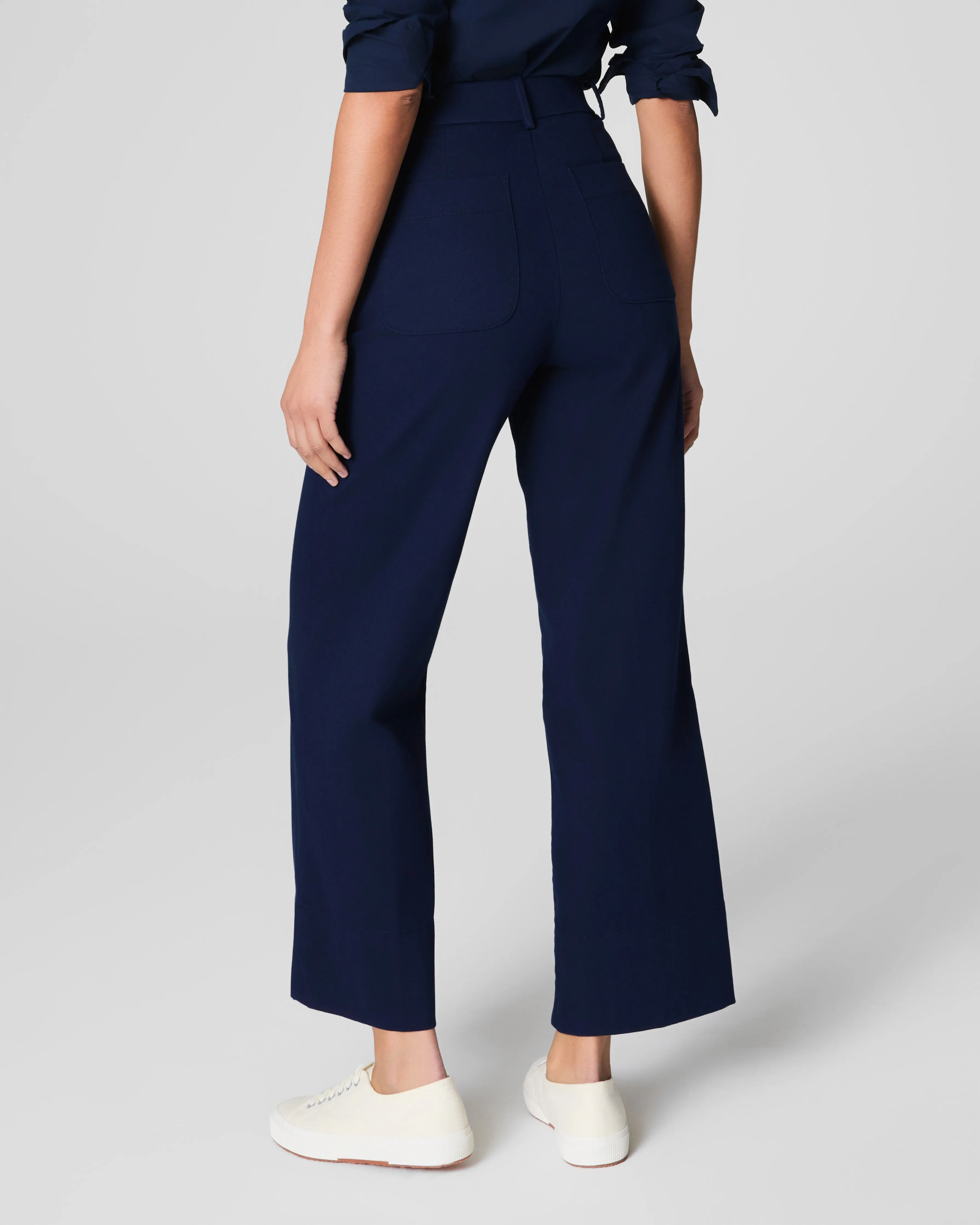SPANXsupersmooth™ Stretch Twill Cropped Wide Leg Pant