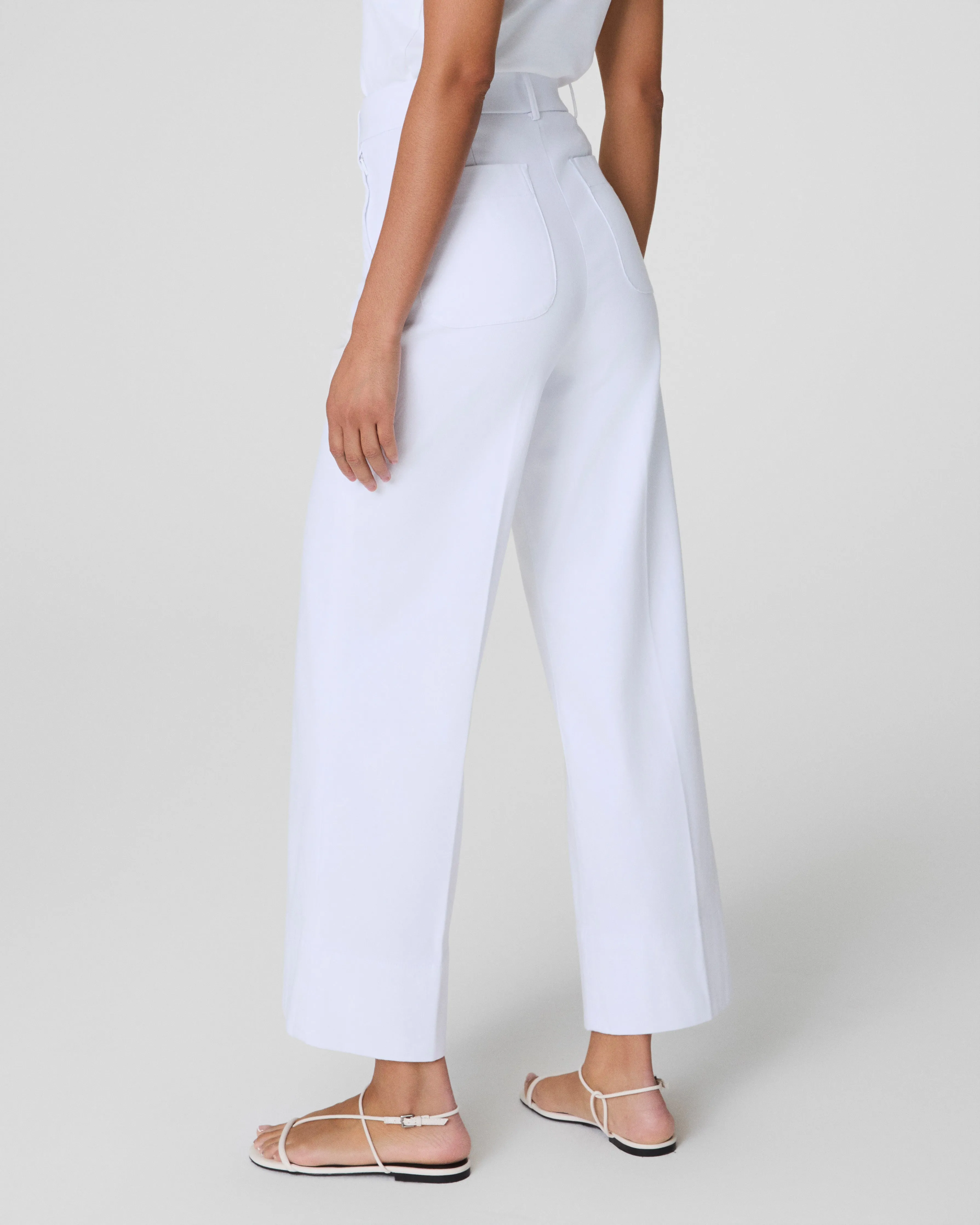 SPANXsupersmooth™ Stretch Twill Cropped Wide Leg Pant