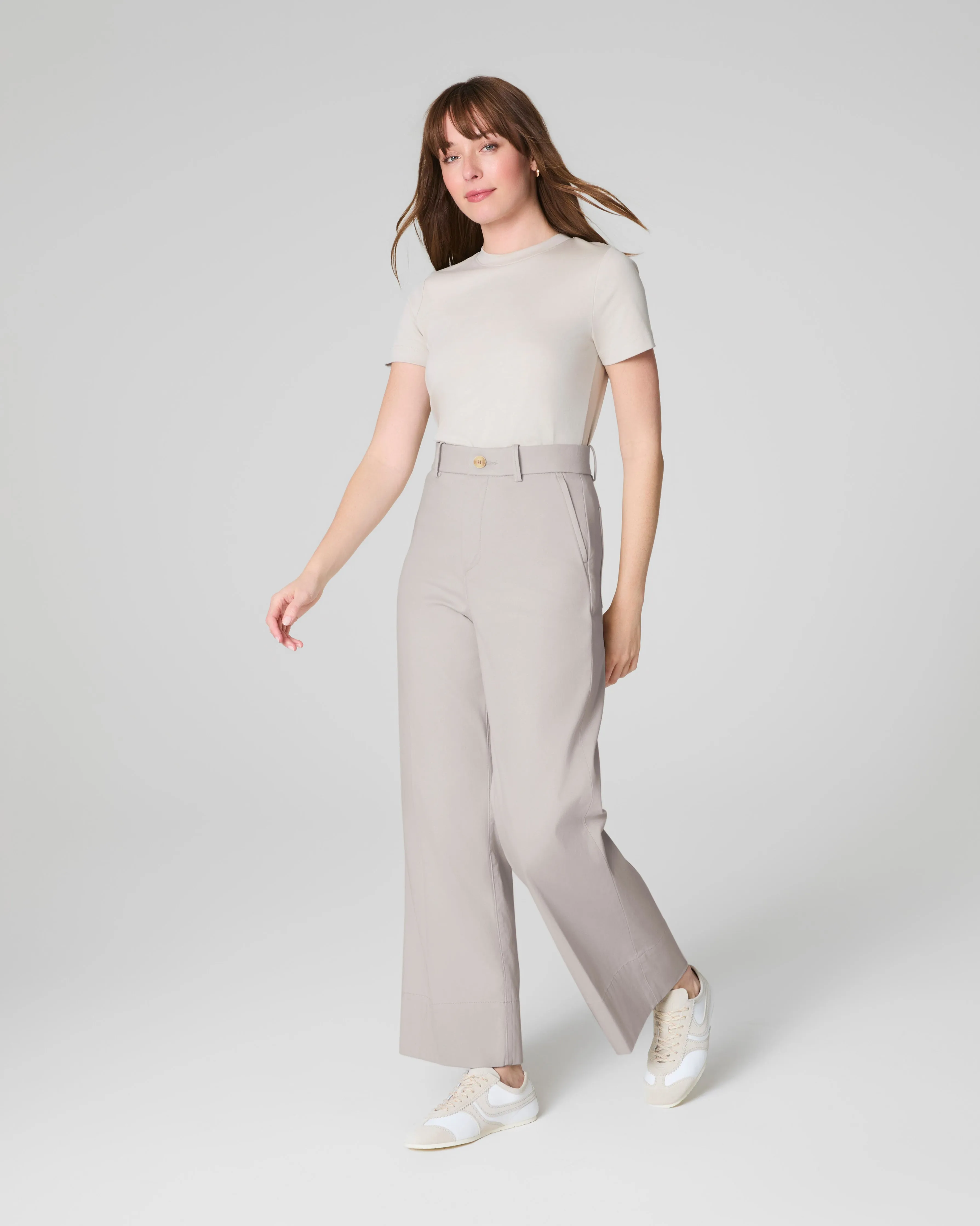 SPANXsupersmooth™ Stretch Twill Cropped Wide Leg Pant