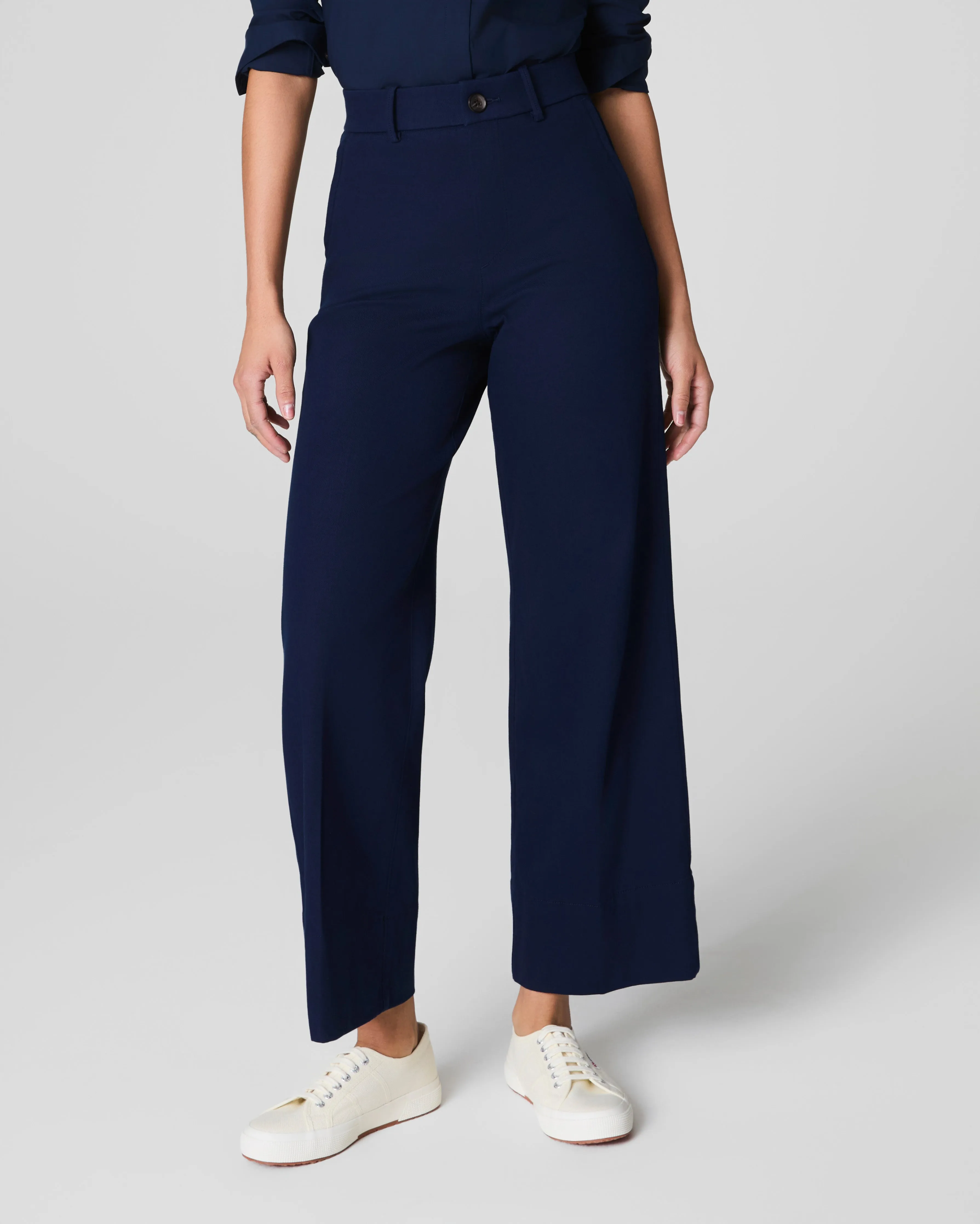 SPANXsupersmooth™ Stretch Twill Cropped Wide Leg Pant