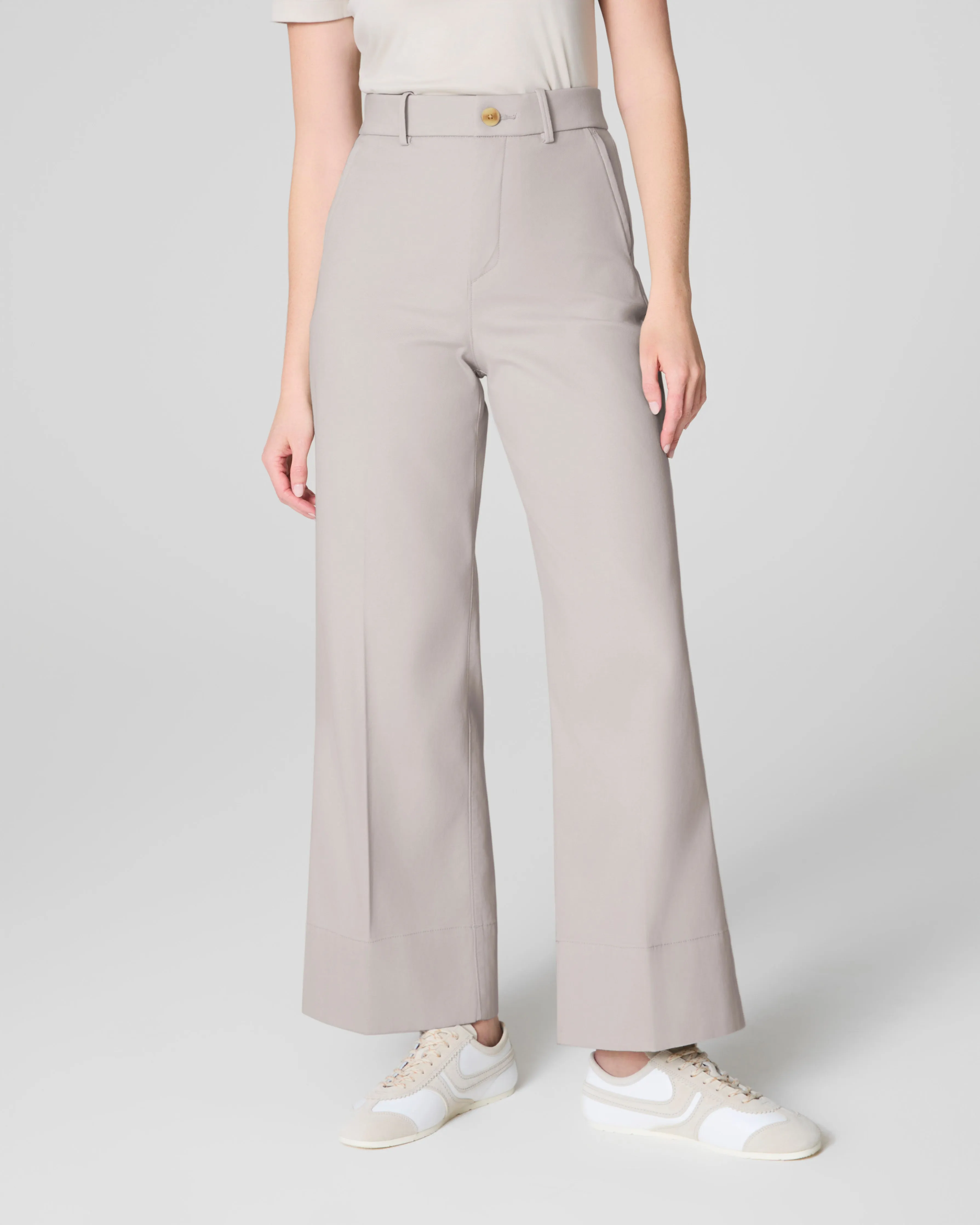 SPANXsupersmooth™ Stretch Twill Cropped Wide Leg Pant