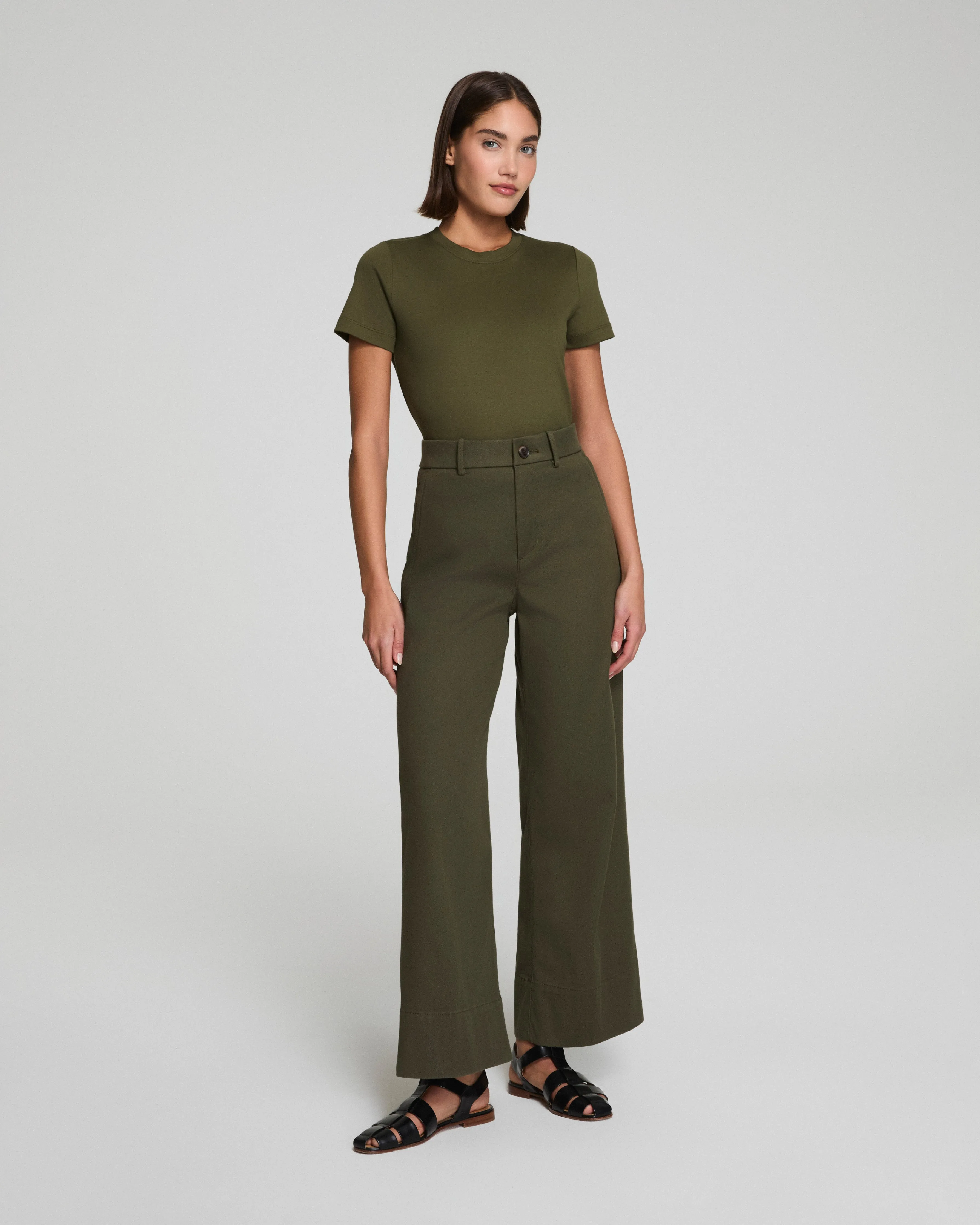SPANXsupersmooth™ Stretch Twill Cropped Wide Leg Pant