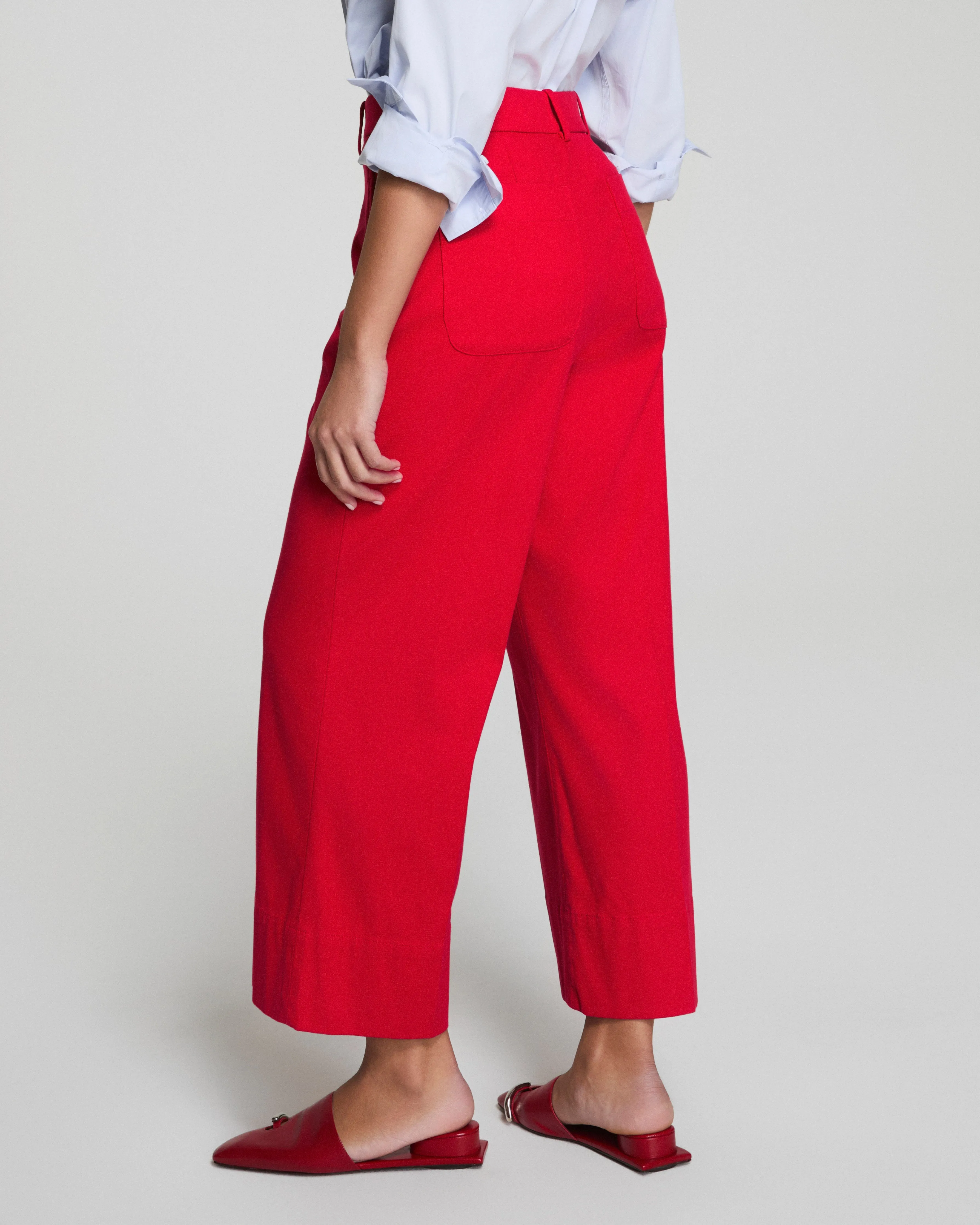 SPANXsupersmooth™ Stretch Twill Cropped Wide Leg Pant