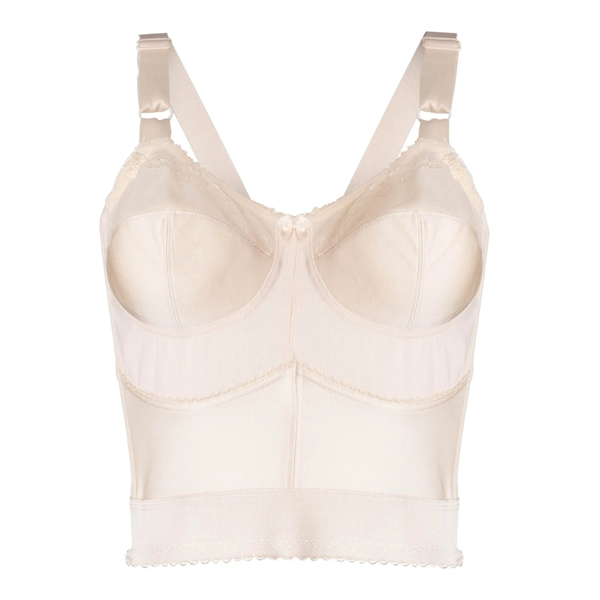 Style 7808 | Embroidered Soft Cup Long Line Bra - Fawn
