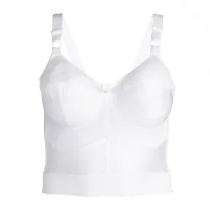 Style 7808 | Embroidered Soft Cup Long Line Bra - White