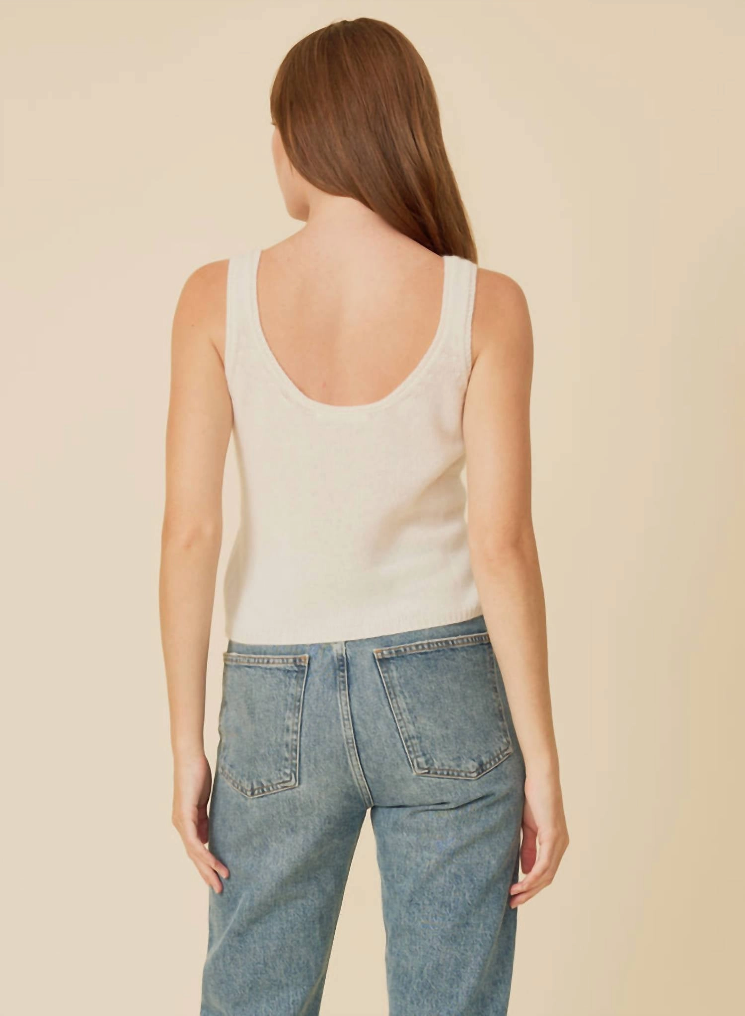 Talia Cashmere Tank In Ivory