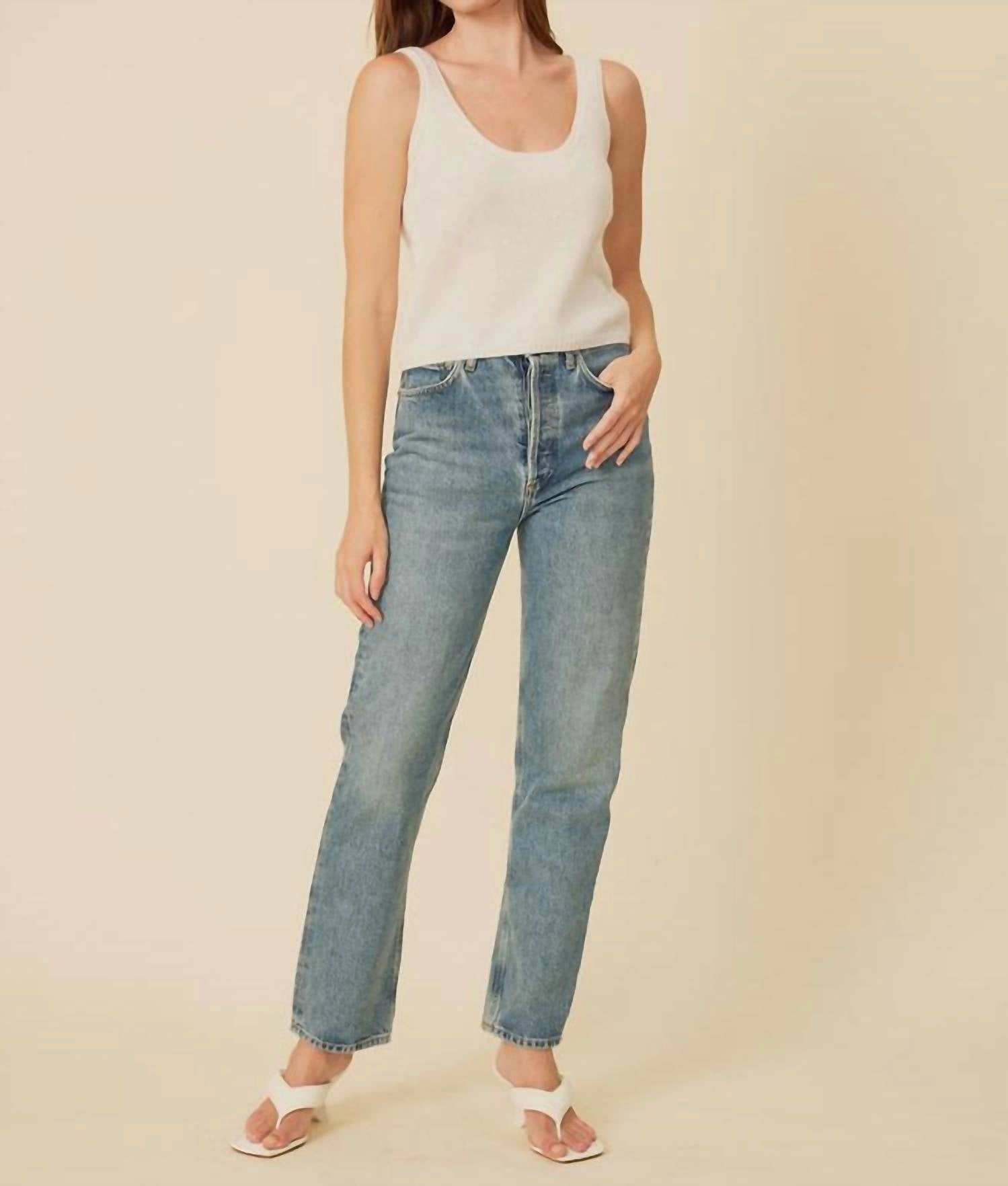 Talia Cashmere Tank In Ivory