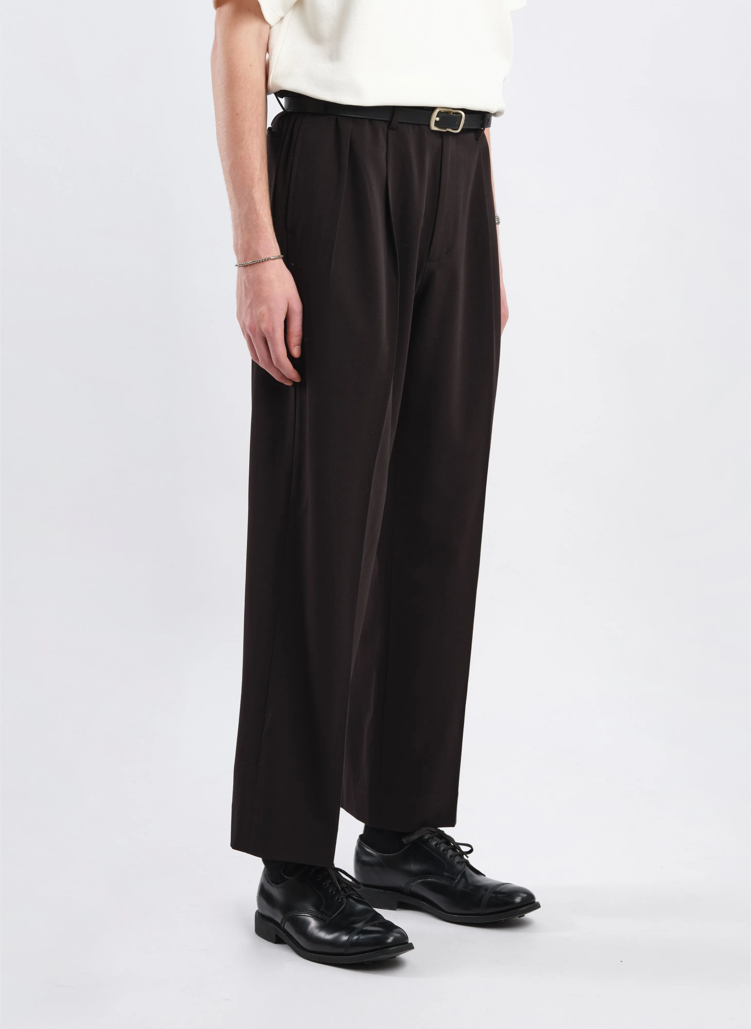 Tencil Cotton Polyester Spandex Wide Tapered Pants (P-15)