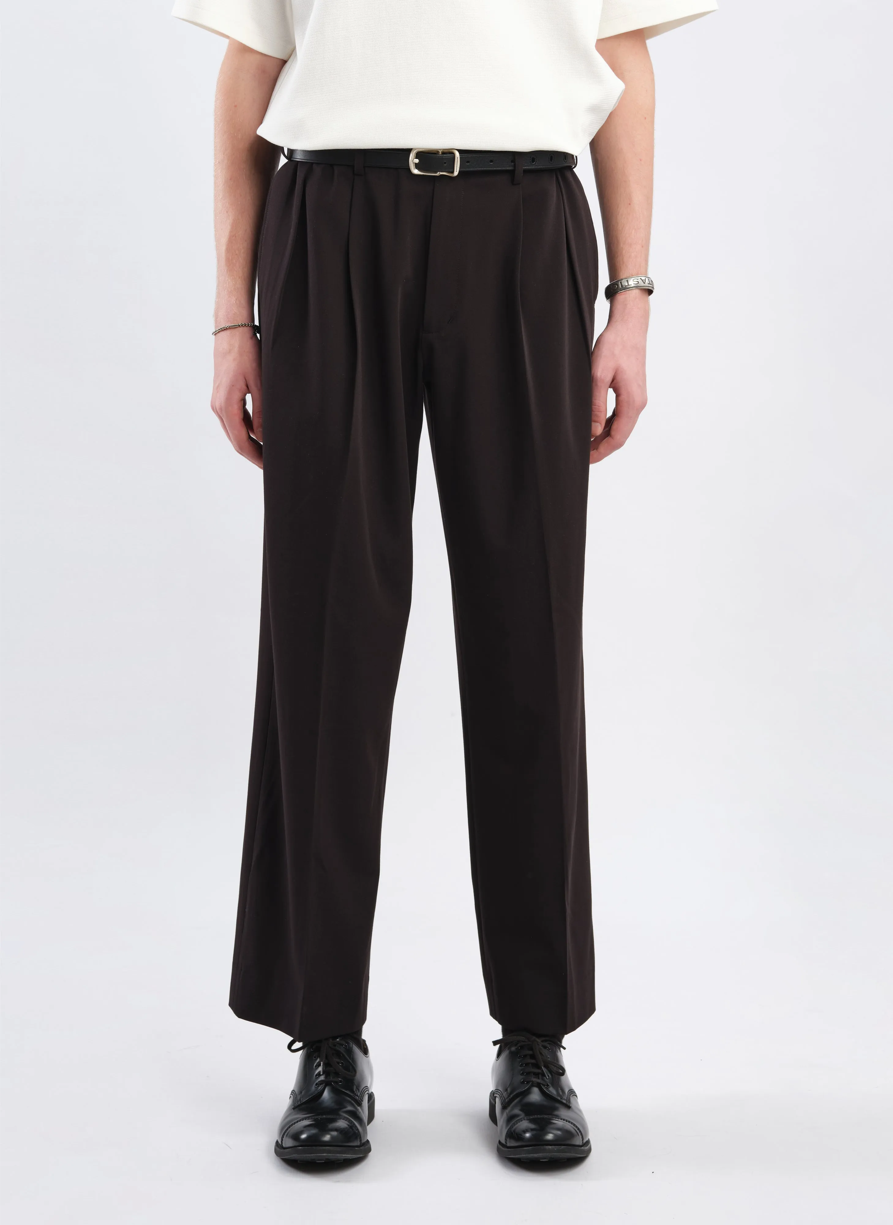 Tencil Cotton Polyester Spandex Wide Tapered Pants (P-15)