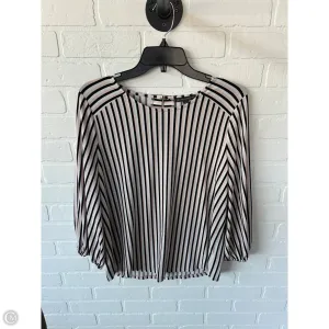 Top Long Sleeve By Adrianna Papell In Black & Pink, Size: L