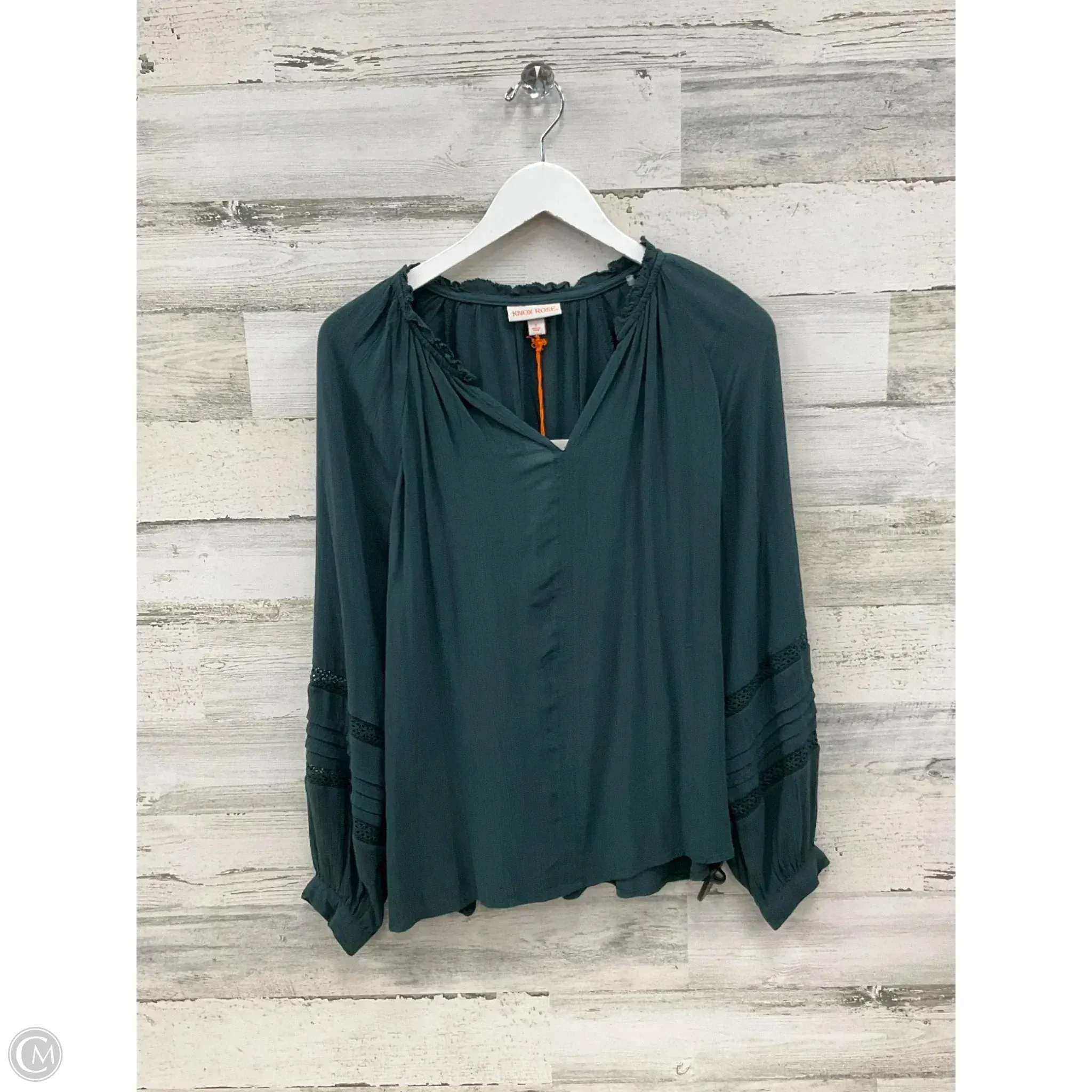 Top Long Sleeve By Knox Rose In Green, Size: S