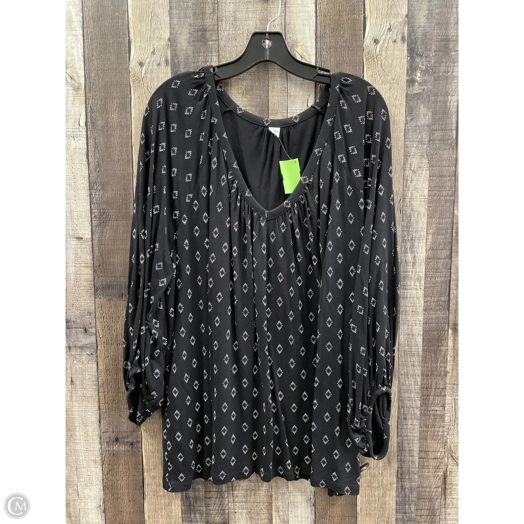Top Long Sleeve By Old Navy In Blue & White, Size: Xxl