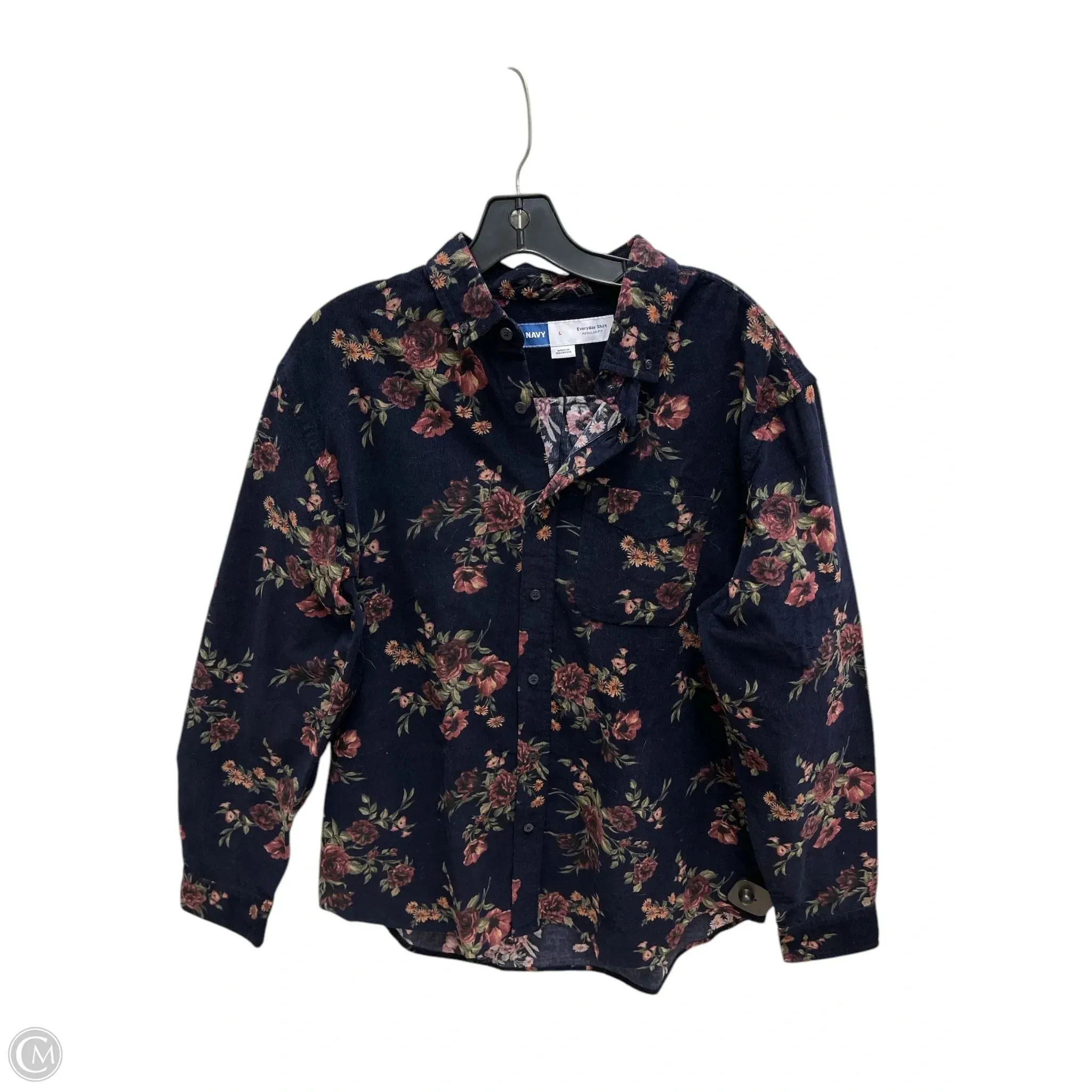 Top Long Sleeve By Old Navy In Navy, Size: L