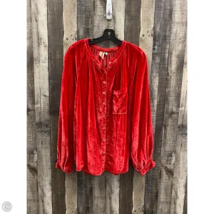 Top Long Sleeve By Pilcro In Red, Size: 2x