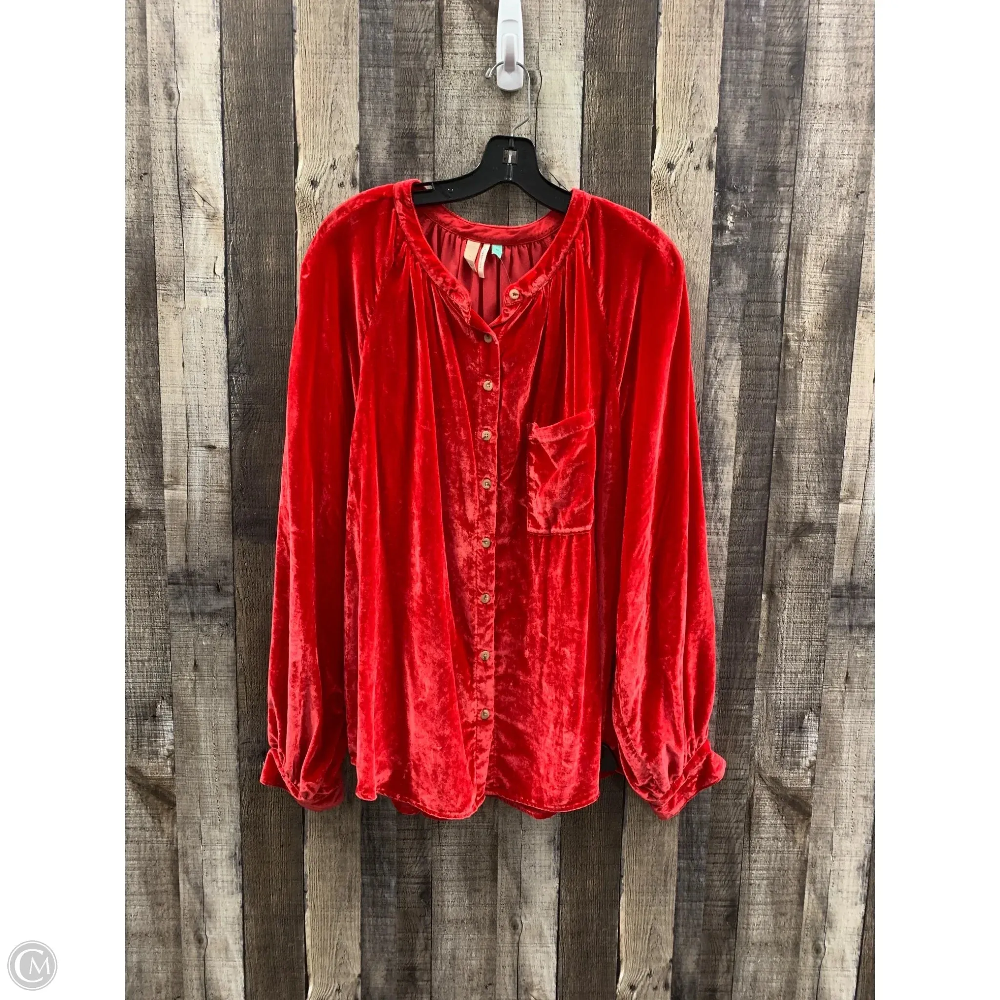 Top Long Sleeve By Pilcro In Red, Size: 2x