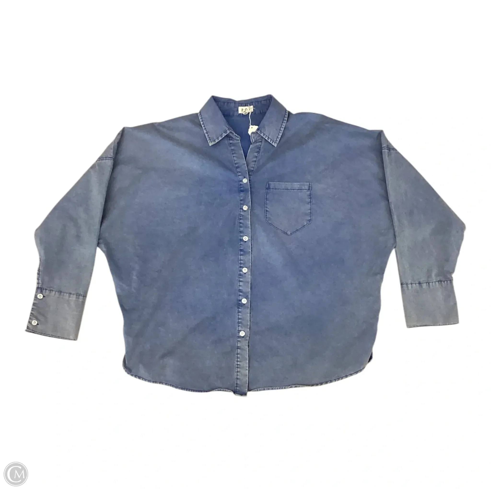 Top Long Sleeve By Pol In Blue, Size: M
