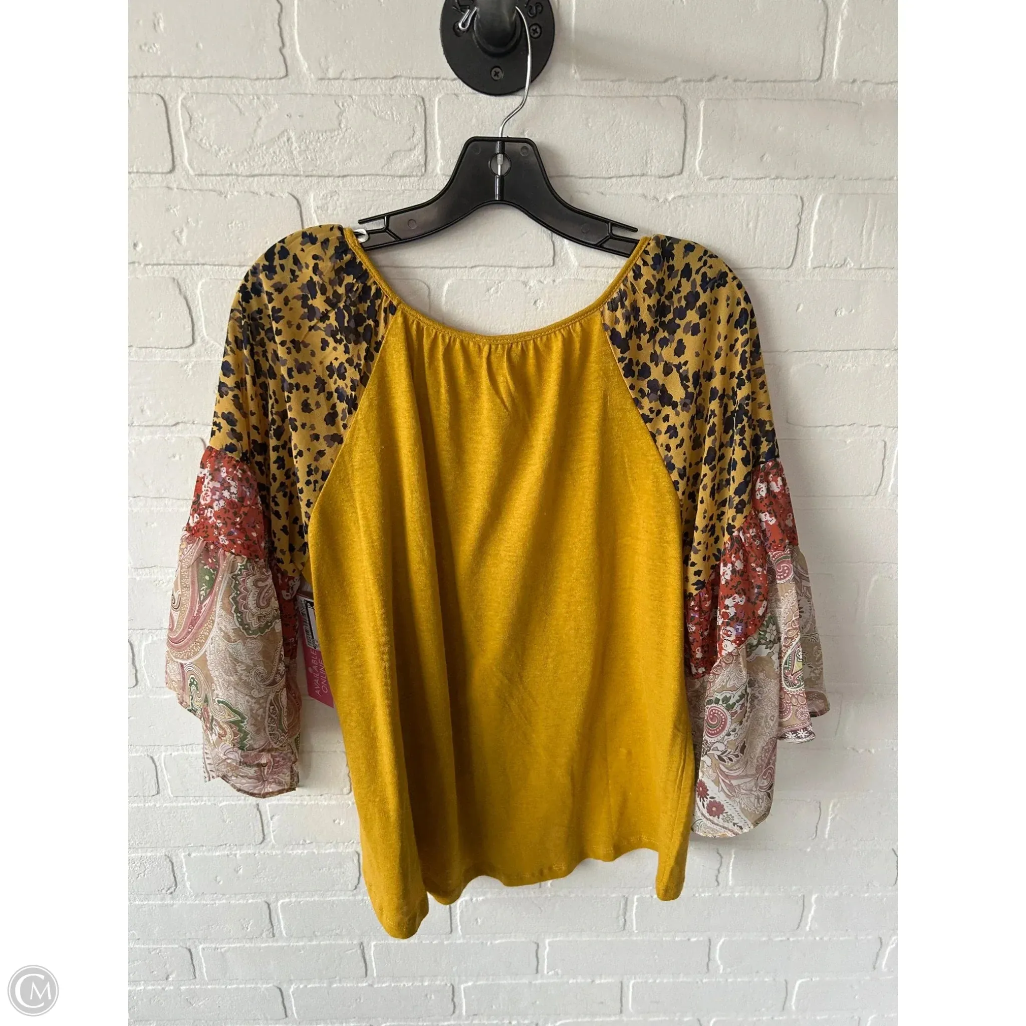 Top Long Sleeve By Umgee In Yellow, Size: S