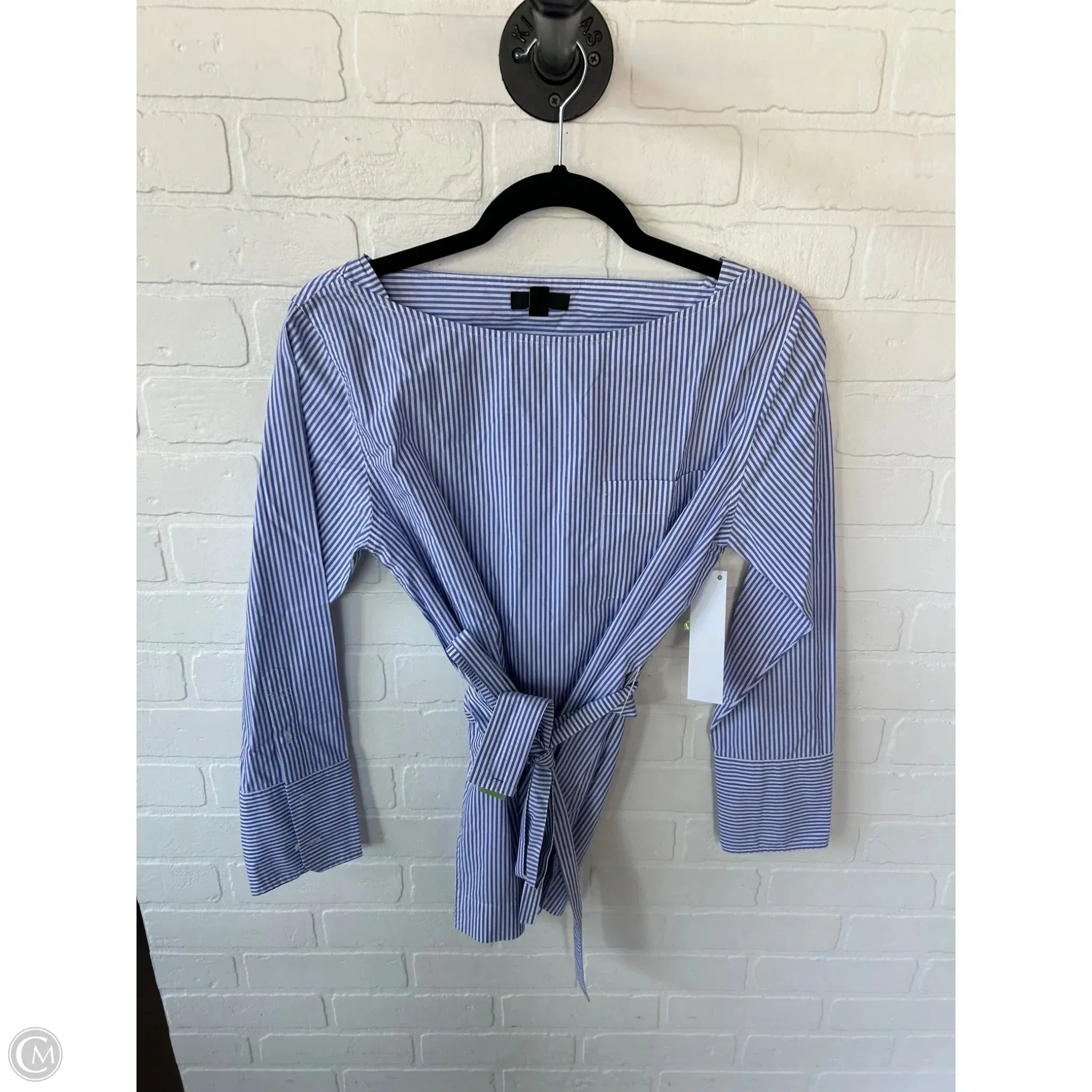 Tunic Long Sleeve By J. Crew In Blue & White, Size: S
