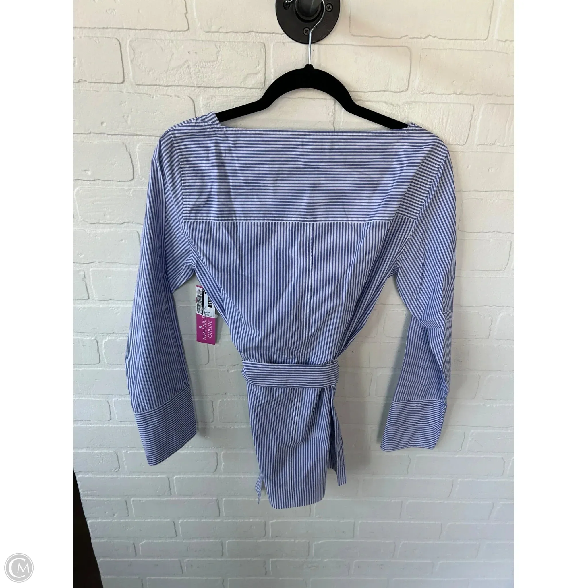 Tunic Long Sleeve By J. Crew In Blue & White, Size: S