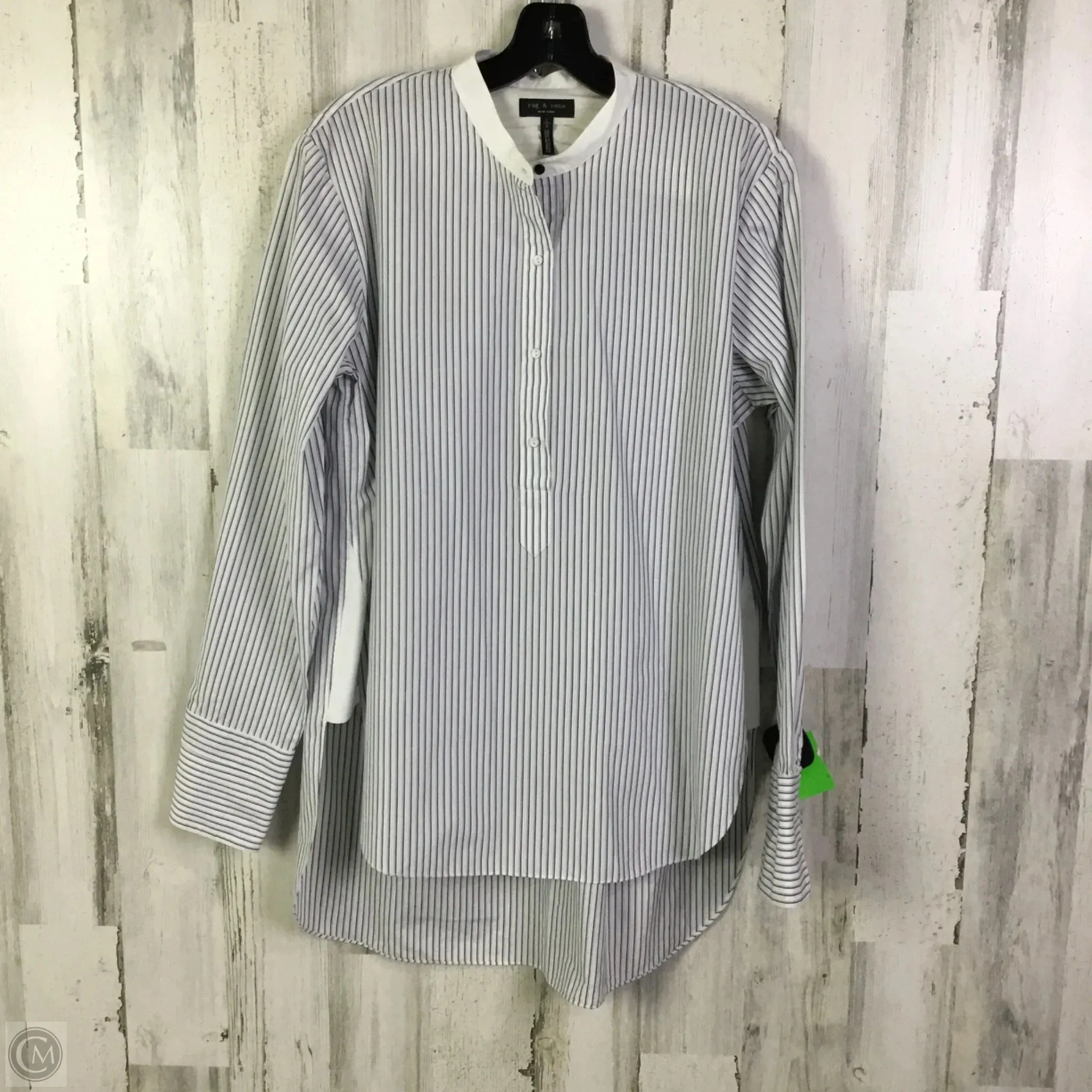 Tunic Long Sleeve By Rag And Bone In Blue & White, Size: L