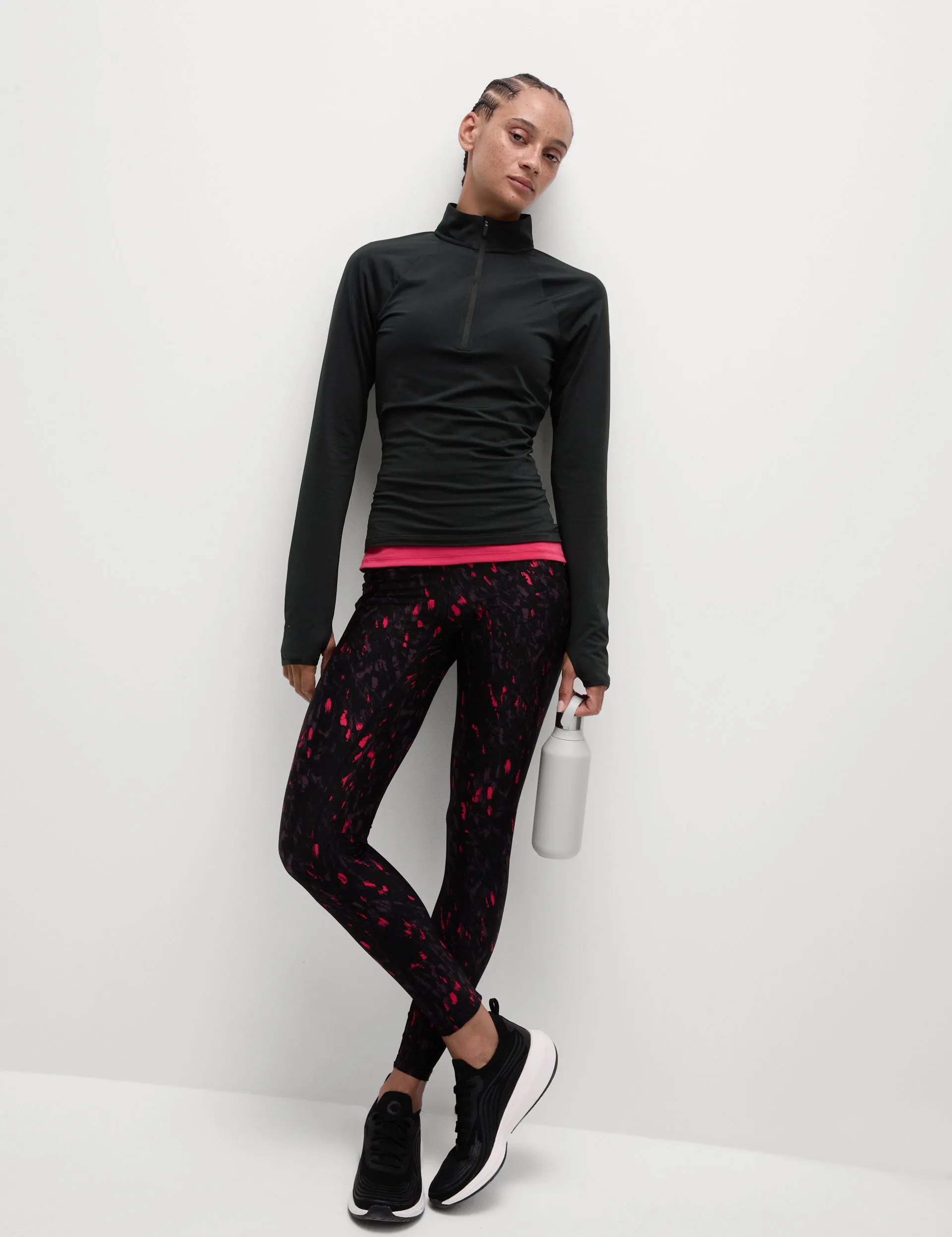 Ultraheat Funnel Neck Running Top - Black