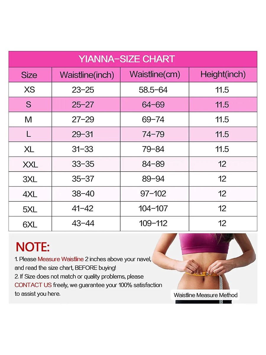 YIANNA Women Breathable Latex Waist Trainer 9 Steel Bones 3 Row Hooks